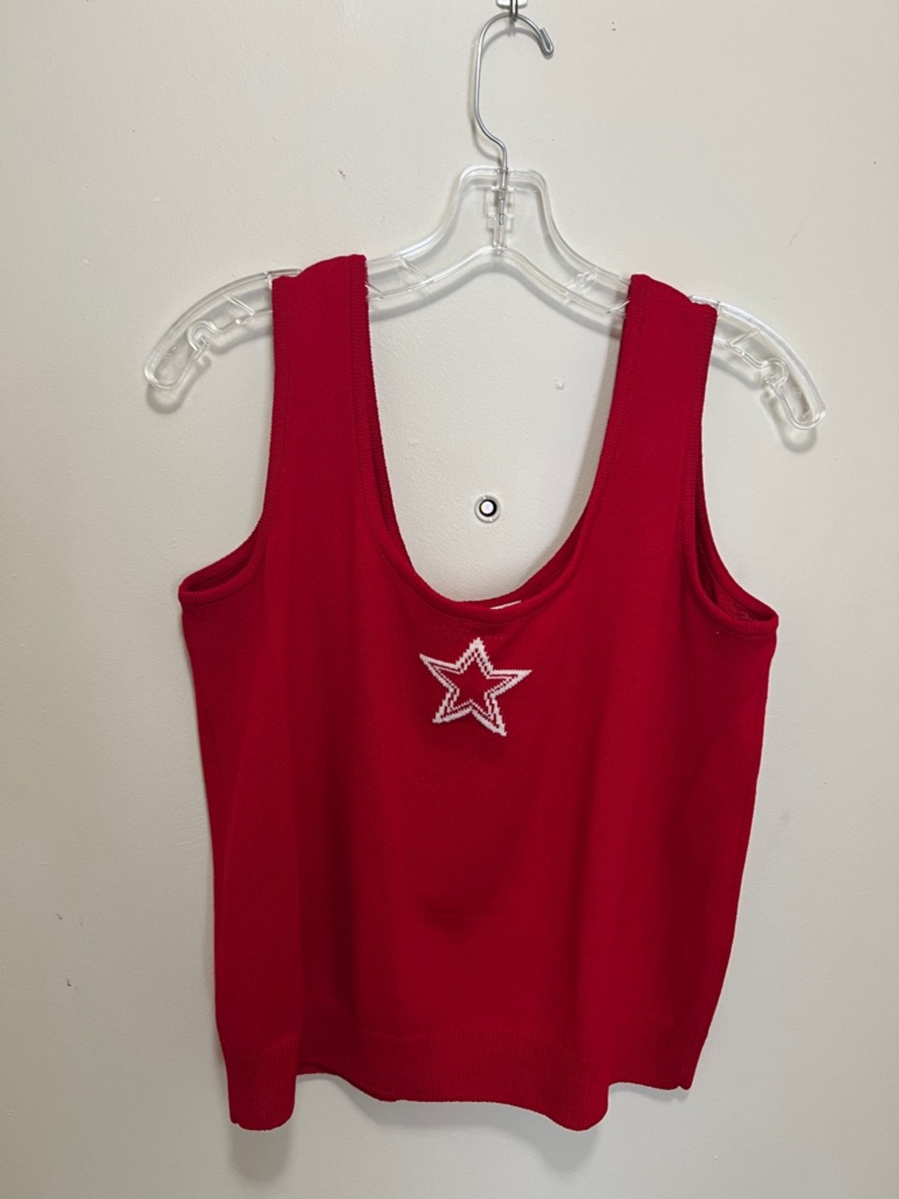 St. John Collection Red Sleeveless Star Tank